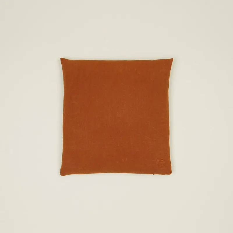 2025 Simple Linen 18x18 Pillow - Terracotta love - Pillows
